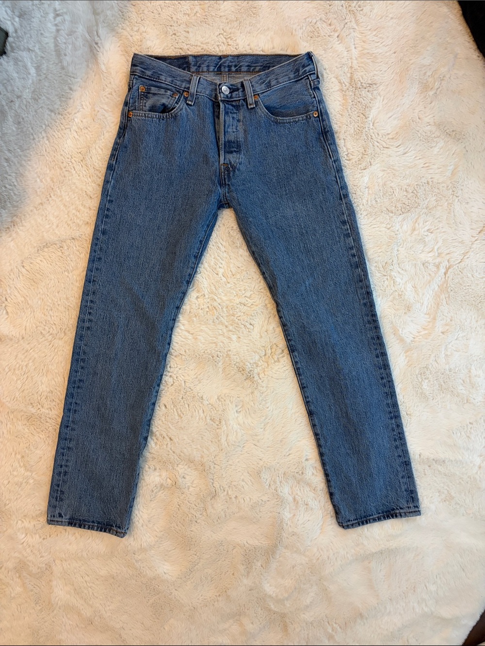 Classic Levi 501 Women’s Blue Jeans - Straight Fit